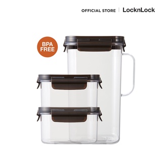 LocknLock เซตกล่องถนอมอาหารและเหยือกน้ำ 3 ชิ้น Bisfree Modular รุ่น LBF402S3