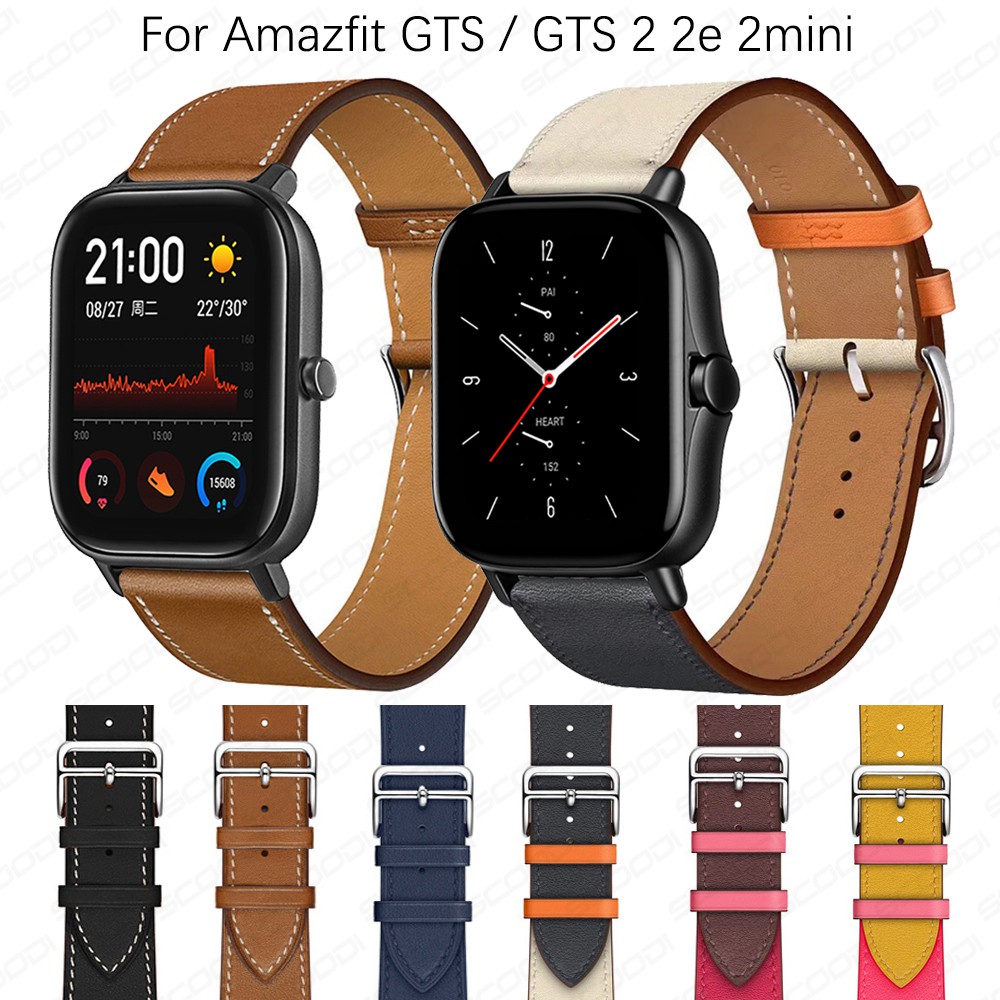 สายนาฬิกาข้อมือ หนัง สำหรับ for Xiaomi Huami AMAZFIT GTS/GTS 4 3 2 2e 2Mini/GTS 4 Mini
