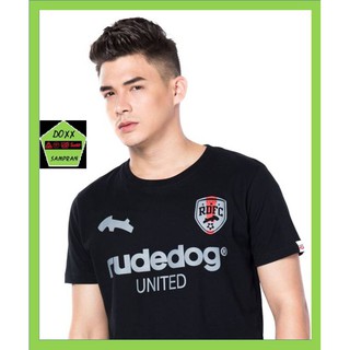 rudedog เสื้อคอกลม ชายหญิง  รุ่น united  สีดำ