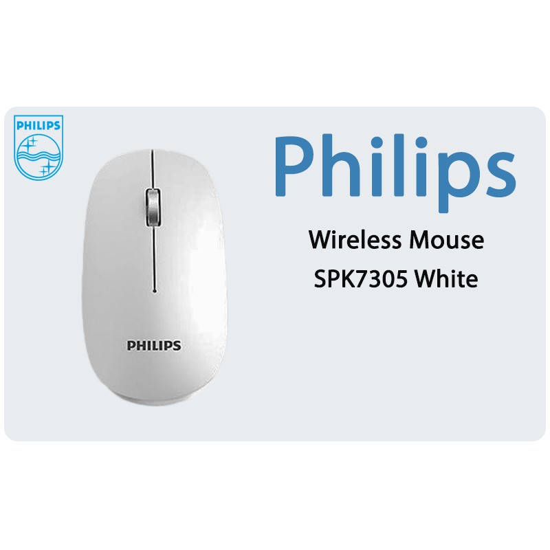 Philips M305 (SPK7305) สีขาว เมาส์ไร้สาย เมาส์สำหรับเล่นเกมหรือทำงาน Philips Wireless Mouse SPK7305