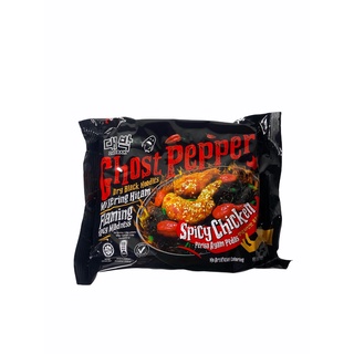 Ghost Pepper Spicy Chicken มาม่าเผ็ดผี,เส้นดำ รุ่นซอง นำเข้ามาเลเซีย 129g 1ซอง/บรรจุปริมาณ 129g ราคาพิเศษ  พร้อมส่ง