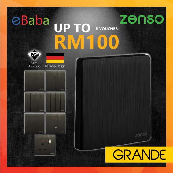 [SIRIM] สวิตช์และเต้ารับ Zenso Grande - Galaxy Black Color 1gang 2gang 3gang 4gang doorheater aircon