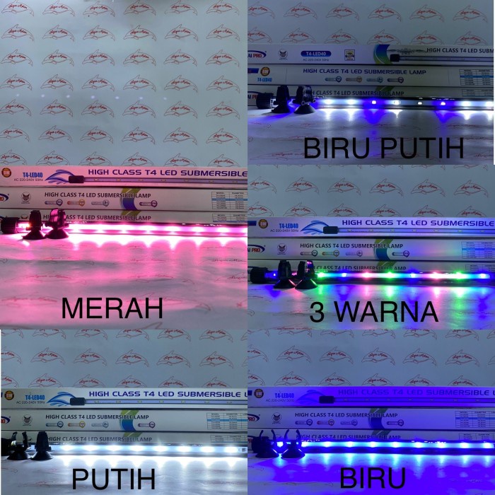 SAKIKAI PRO T4 Aquarium LED Submersible Light 2 แถว 20 30 40 50 60 ซม.T4 2LED20 2LED30 2LED40 2LED50