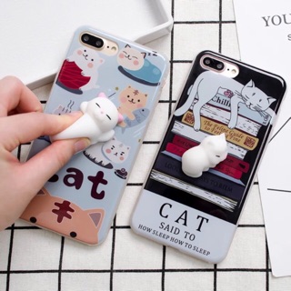 พร้อมส่ง เคสแมว นุ่มนิ่ม เคสtpuนิ่มทั้งอัน ขอบใส มี2สี ฟ้า/น้ำเงิน ตุ๊กตุ่นนิ่ม