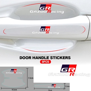 ฟิล์มกันรอยมือจับประตูรถยนต์ แบบใส สําหรับ Toyota GR Gazoo Racing Rush Camry Rav4 Yaris Prius VIos Yaris Corolla Cross Wish Revo CHR Avanza Fortuner 8 ชิ้น