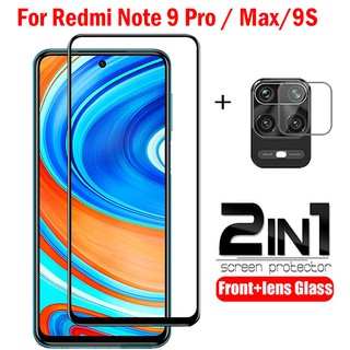 ฟิล์มกระจกแบบเต็มจอกันรอยเลนส์กล้องสําหรับ Xiaomi Redmi Note 9s 9 Pro 2 - In - 1