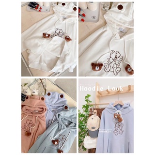 เสื้อฮู้ด สเวตเตอร์ ปักลาย น้องหมี 8636