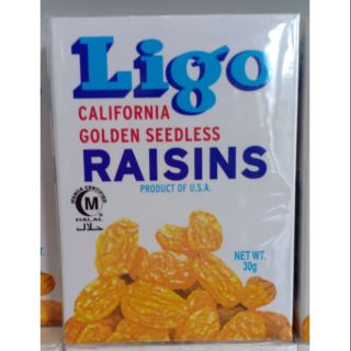 องุ่นแห้ง Ligo ขนาดจิ๋ว 30กรัม 5 กล่อง 99บาท