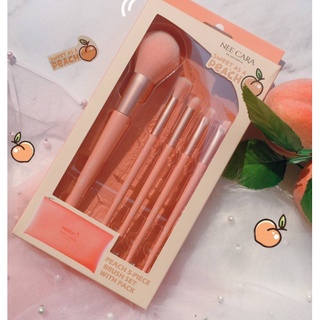 ⚡FLASH SALE⚡♡พร้อมส่ง Nee Cara be Colorful ~ Peach 5-Piece Brush Set with Pack [N615]