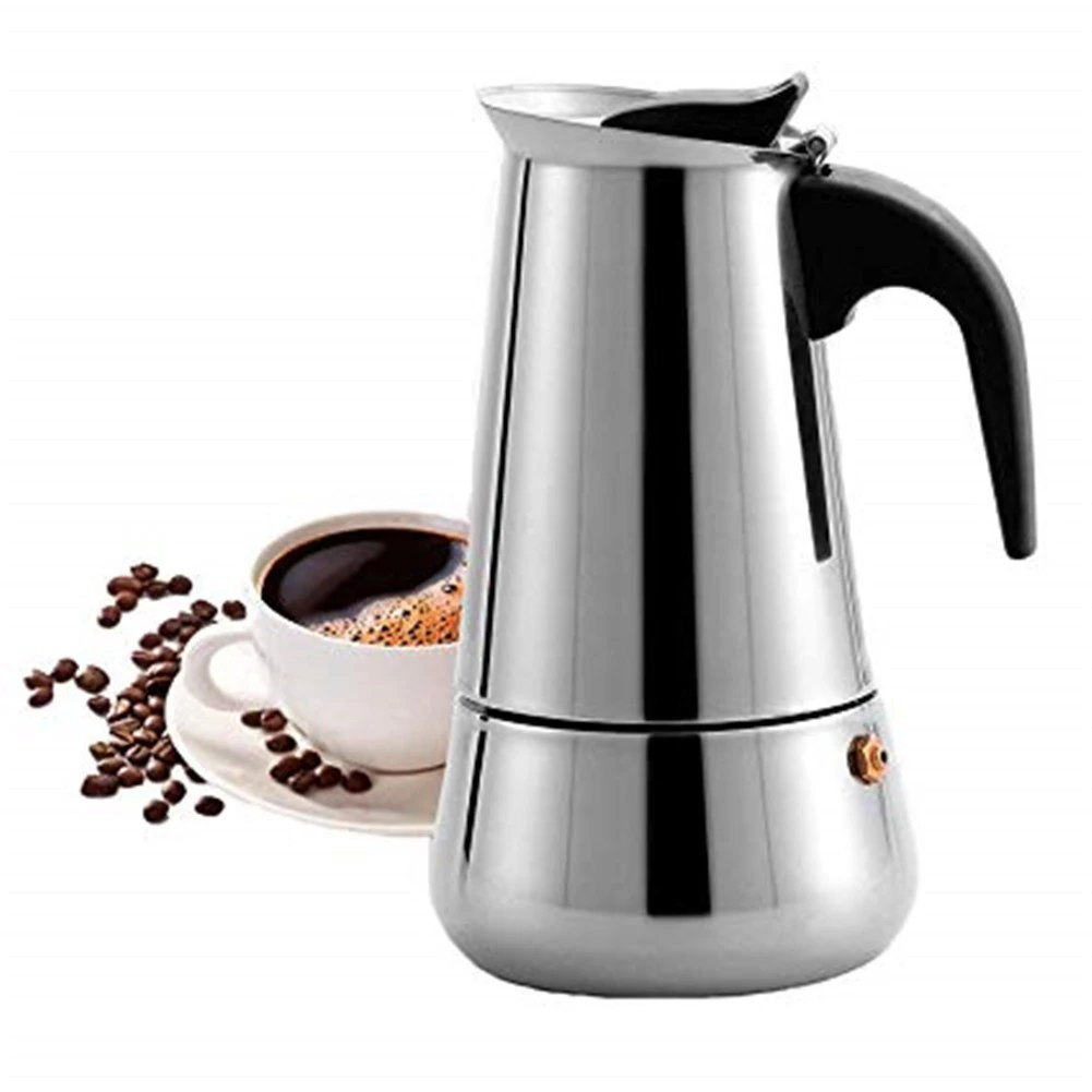 Moka Pot กาต้มกาแฟสดพกพา สแตนเลส 2cup 4cup 6cup 9cup thumbnail 10