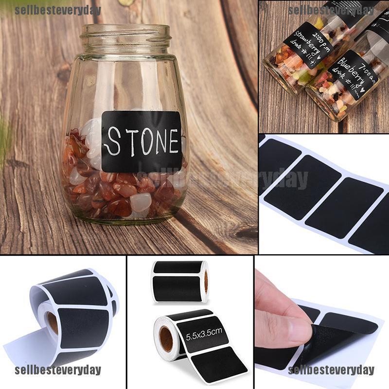SETH 120pcs Waterproof Chalkboard Kitchen Spice Label Stickers Jam Jar ...