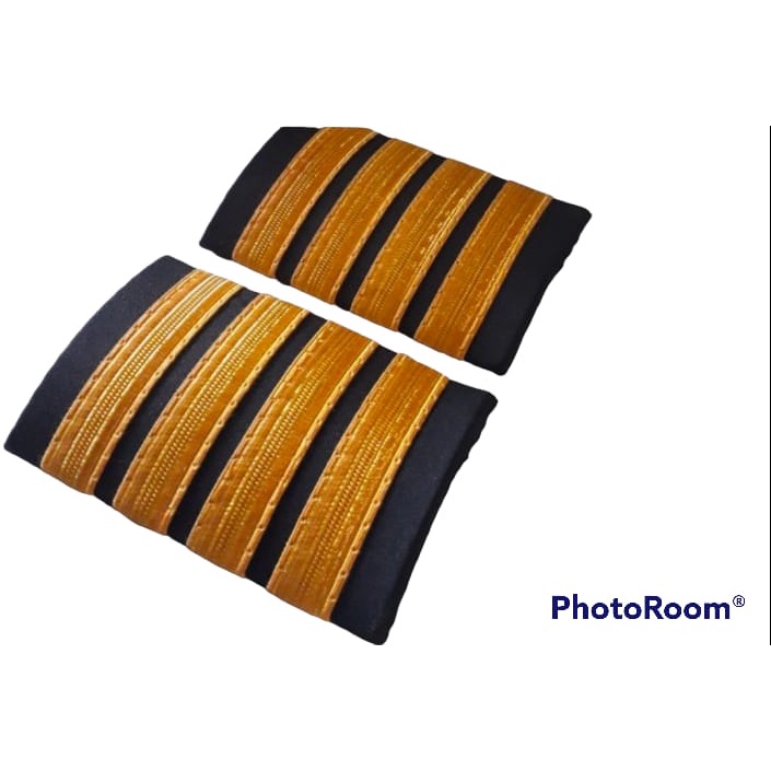 (รับประกันพร้อม) BAR 4 PILOT อันดับ EPAULLTE PILOT 4 PAIR ORIGINAL GOLD Maskapai Airline Garuda Citi