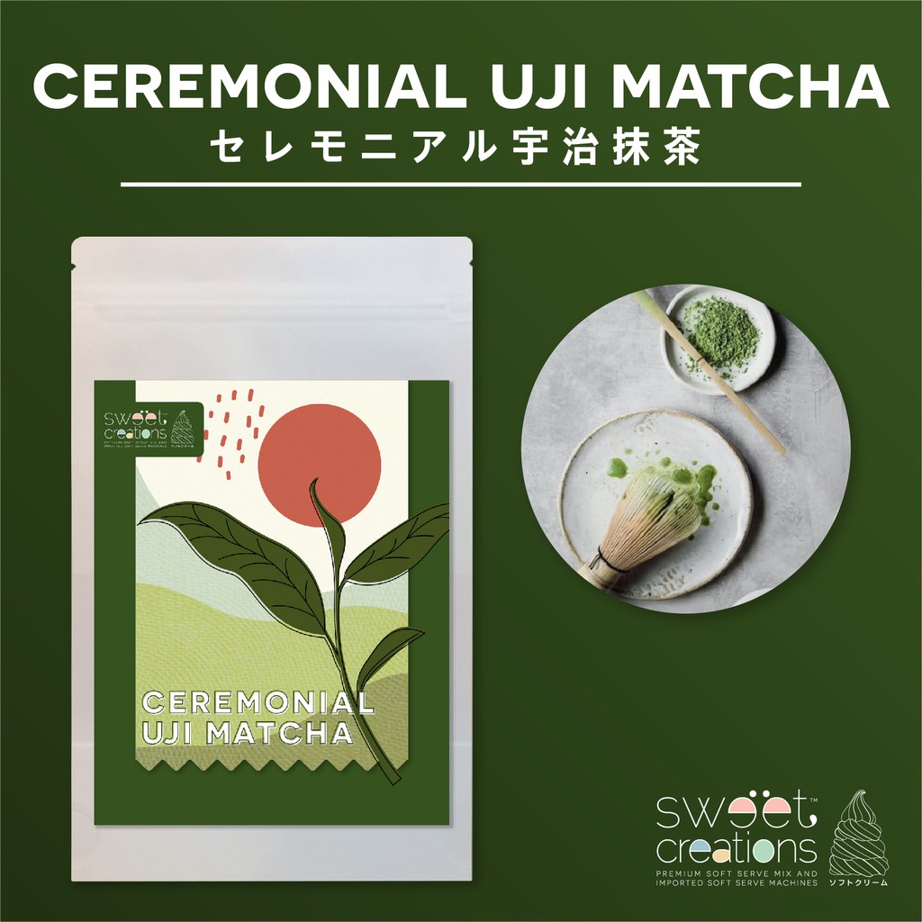 ผงชาเขียวมัทฉะเกรดที่ใช้ในงานพิธี 100% จากเมืองอุจิ ประเทศญี่ปุ่น (100% Ceremonial Uji Matcha Green Tea)
