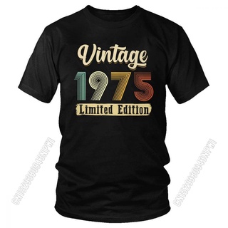 เสื้อยืดผู้ชาย เสื้อยืดลําลอง แขนสั้น พิมพ์ลาย Putih 1975 สไตล์วินเทจ คลาสสิก เรียบง่าย สําหรับวันเกิด S-5XL