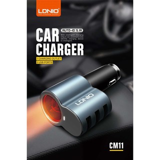 LDNIO CM11 ที่ชาร์จแบตในรถ 3 พอร์ต USB 5 โวลต์/5.1A MAX โทรศัพท์มือถือที่ชาร์จแบตในรถอะแดปเตอร์สำหรับ Samsung รถที่ชาร์จ