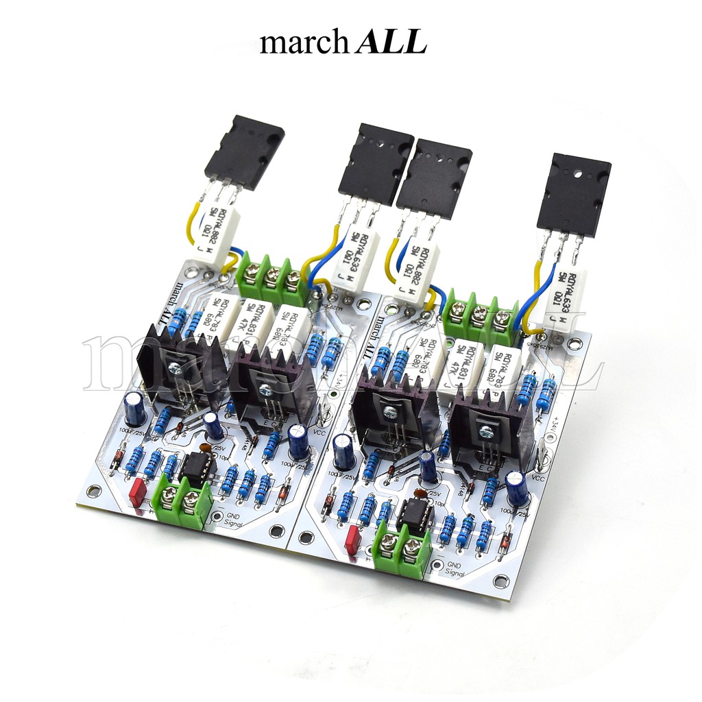 march ALL 741LAS ชุดลงอุปกรณ์ DIY บอร์ดไดร์ 741 Stereo สเตอริโอ 2 บอร์ด แอมป์ขยายเสียง 600วัตต์ + 4ต