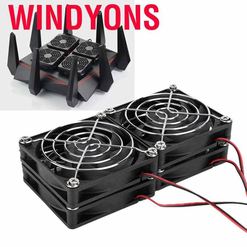 Windyons Router พัดลมระบายความร้อน 4 พัดลม Cooler 5V USB Powered สําหรับ ASUS RT‐AC5300 R7900 R8000