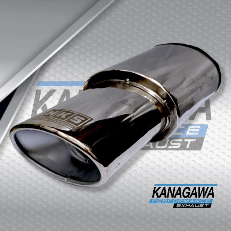 HKS Car Racing Exhaust Oval Chrome Bass Cool Round Soft