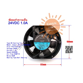 [พร้อมส่งจากไทย] พัดลมเก่า สภาพสวย พัดลมระบายความร้อน Brushless DC Cooling Fan COMAIR ROTRON 24VDC 1.0A 172x172x51mm