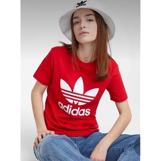 Adidas women เสื้อยืด Originals สีแดง สวยแจ่มมาก xs 32"