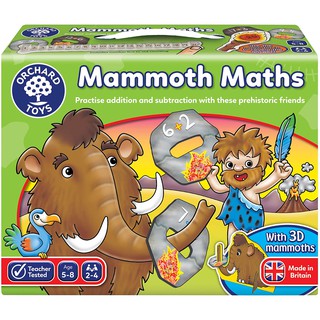 ORCHARD TOYS, Mammoth Maths บอร์ดเกมส์เด็ก เสริมทักษะการบวก ลบ ลิขสิทธิ์แท้ นำเข้าจากอังกฤษ ของเล่นเด็ก 5-8 ปี