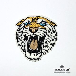 ตัวรีดติดเสื้อ เสือ เสือคําราม งานปัก หัวเสือ ลายสัตว์ wop Tiger Head Patch ตัวรีด อาร์ม ติดเสื้อ กางเกง ตัวรีดสัตว์ป่า