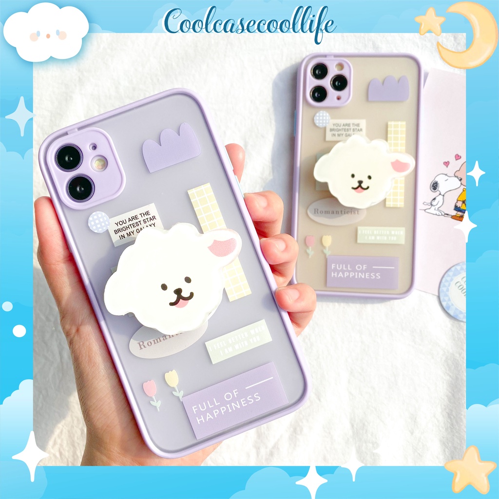 COMBO PURPLE SILICON STICKER POP SHEEP CASE