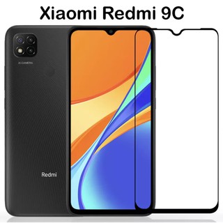 [ส่งจากไทย] ขอบสีดำ ฟิล์มกระจกนิรภัยเต็มจอ Xiaomi Redmi 9C ฟิล์มกระจกเต็มจอ ฟิล์มกันกระแทก