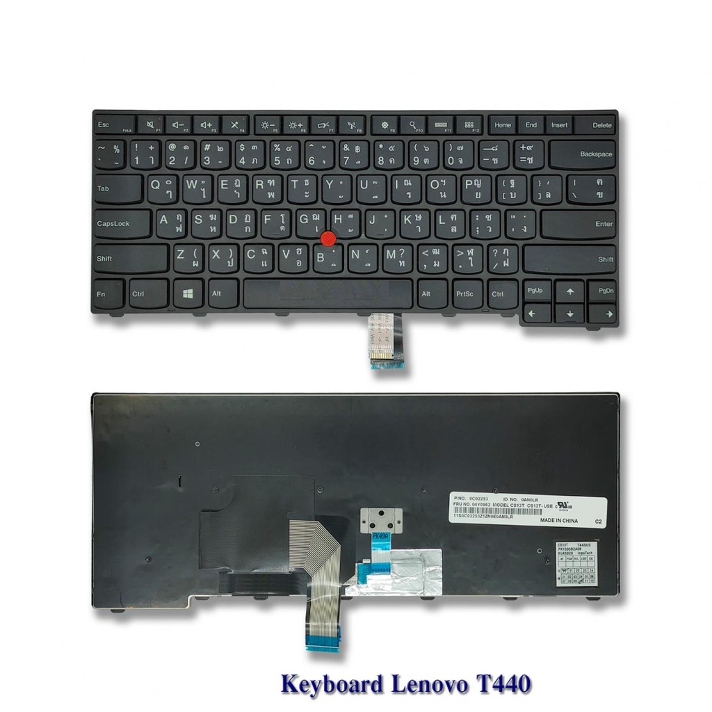 Keyboard LENOVO IBM T440S T440P T440 E431 T431S E440 L440 ไทย-อังกฤษ no Backlight