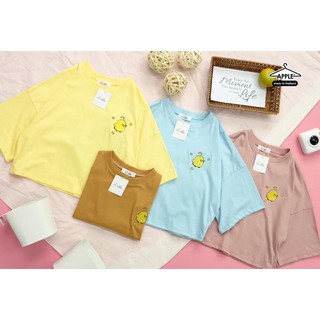 เสื้อครอป คอตตอน ลาย ลูกเจี๊ยบ