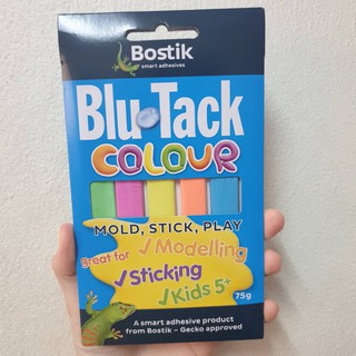 บอสติก บลูแทค ต้นตำหรับกาวดินน้ำมันแบบห้าสี 75 กรัม Bostik Blutack Original Clay Glue Five Colors 75g.