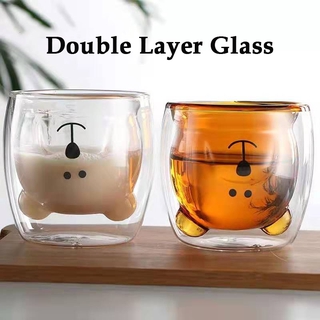 แก้วน้ำสองชั้น ลายหมี ขนาดบรรจุ 280ml Double layer drinkware STR