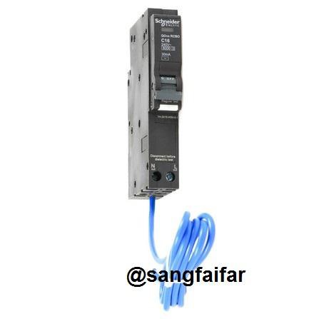 Schneider ชไนเดอร์ ลูกย่อยเซอร์กิตเบรกเกอร์กันรั่ว/ดูด 1โพล 16แอมป์ RCBO 1P 30mA 6kA (Square D) รุ่น