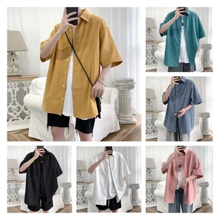 MNO.9 Shirt 1236 เสื้อเชิ้ตแขนสั้น ทรงหลวม สไตล์เกาหลี