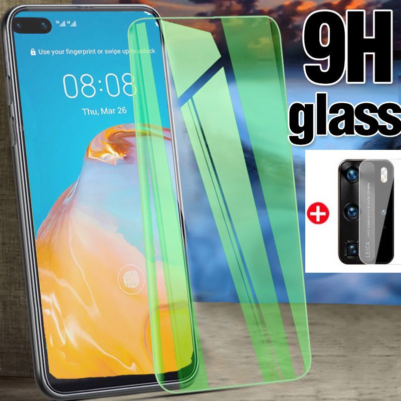 2-in-1 9HสีเขียวAnti Light Eyesป้องกันกระจกนิรภัยHuawei Y6P Y8P Y7P Y9s Y6s Y5 Y6 Y7 Y7A Y9A Y9 Prim