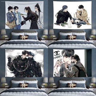 ผ้าตกแต่ง☼♦▼Wang Yibo Xiao Zhan Hang ผ้า Bo Jun Yi Xiao Tapestry หอพัก Wall ผ้าเตียงผ้าม่านห้องนอนตกแต่งผนังพื้นหลังสดผ้