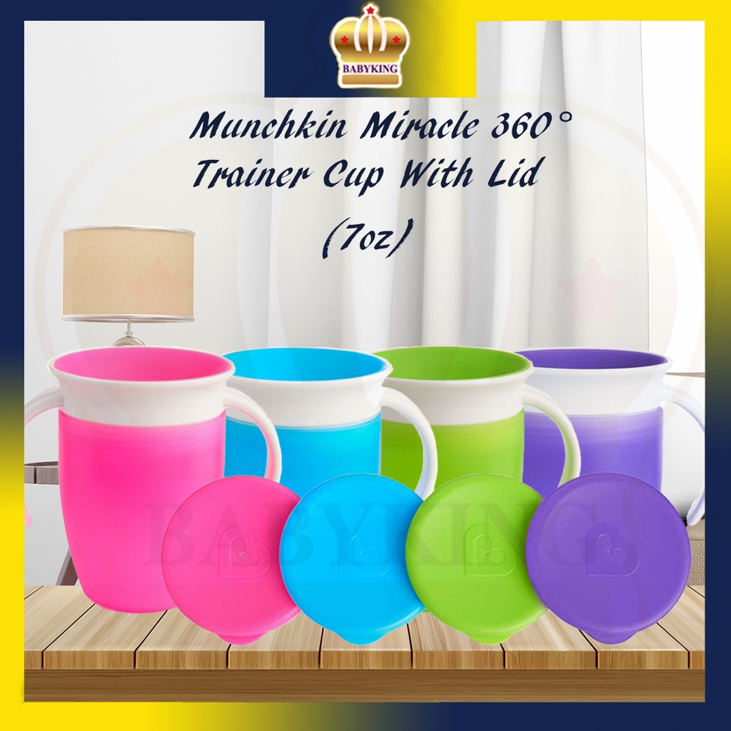 Munchkin Miracle 360 Trainer Cup พร้อมฝาปิด 7oz + ทางเลือก 4 สี