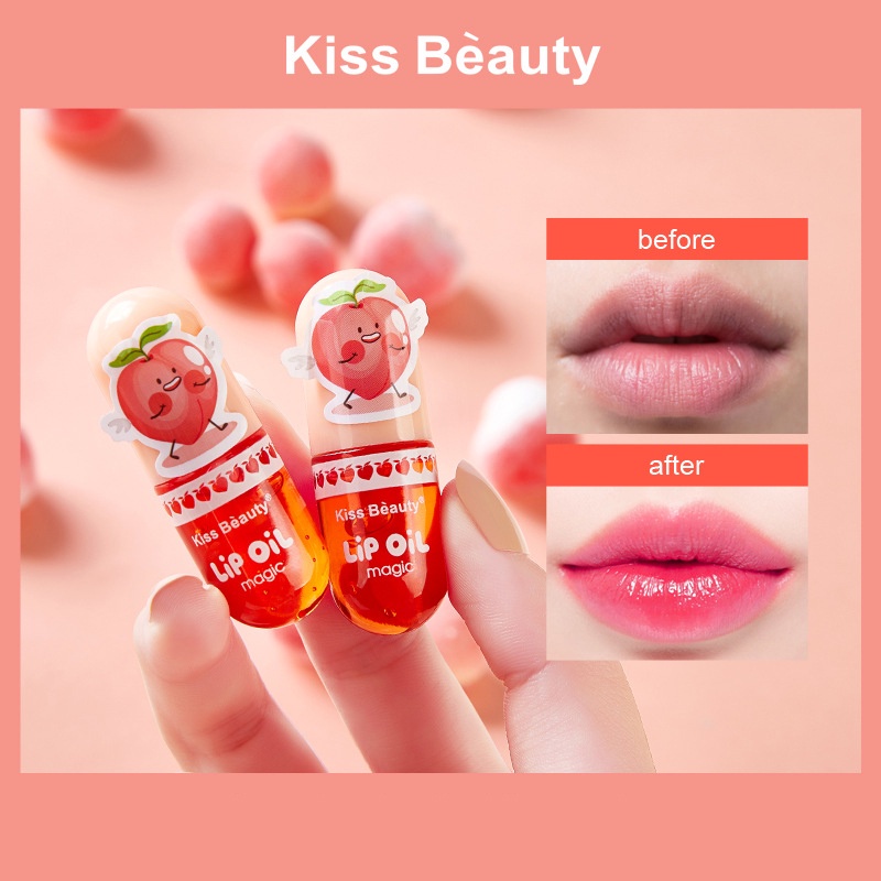 Kiss Beauty ลิปสติกลิปกลอสเปลี่ยนสีตามอุณหภูมิให้ความชุ่มชื้น