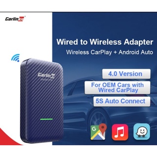 Carlinkit4.0 อะแดปเตอร์ Carplay ไร้สาย + Android Auto ไร้สายรุ่น: CPC200-CP2A