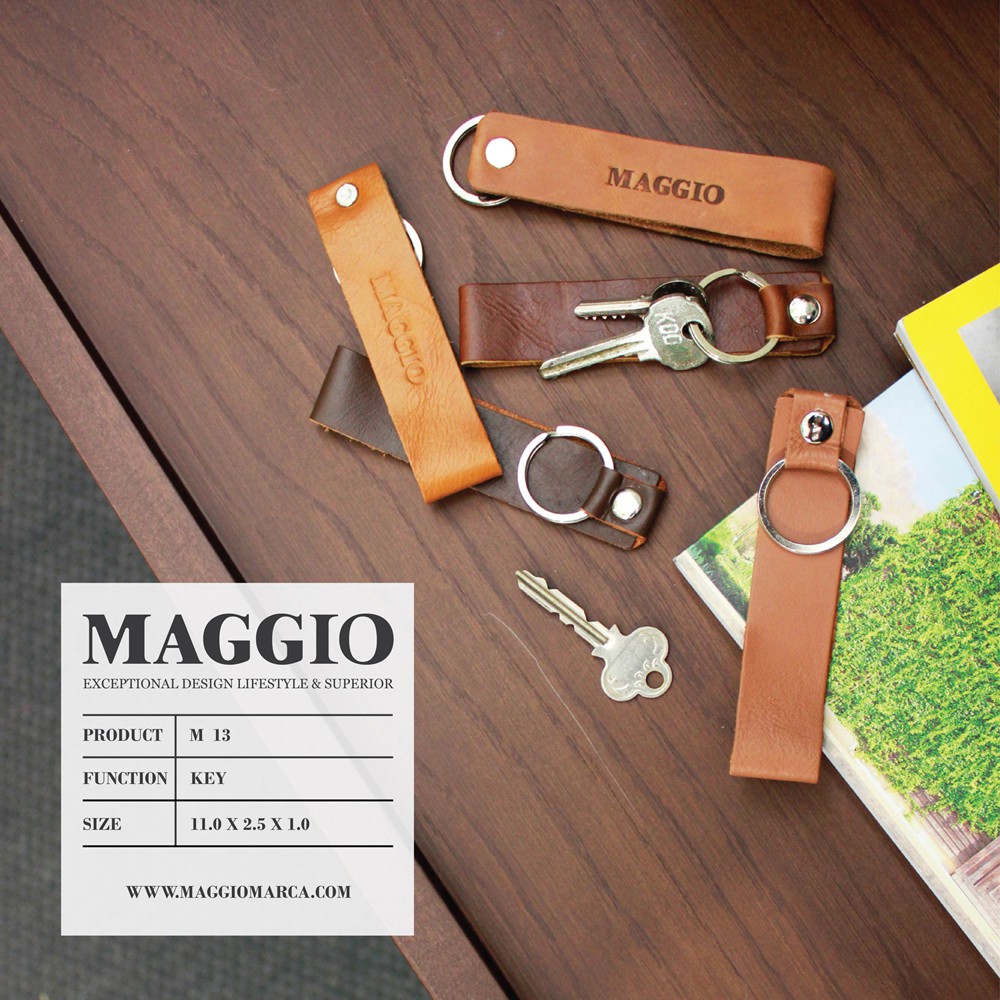 พวงกุญแจหนังแท้ M13 KEY RING