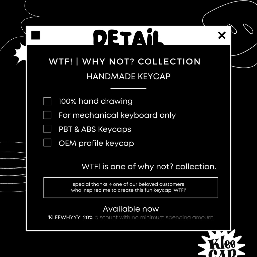 keycap handmade คีย์แคปลาย WTF? (why not? collection)