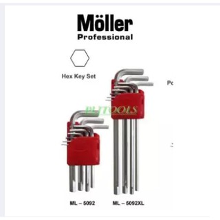 MOLLER กุญแจหกเหลี่ยมชุดยาว 9 ตัวชุด ML-5092XL