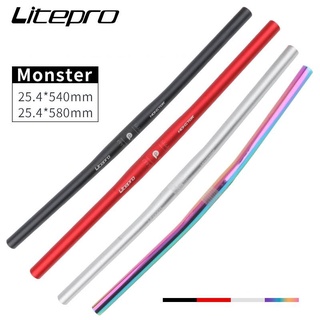 Litepro Monster อะไหล่แฮนด์จับจักรยานอลูมิเนียมอัลตร้าไลท์ 25.4x540 / 580 มม.