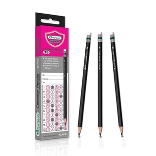 (12 ด้าม) ดินสอไม้ Master Art Computer Pencils ความเข้ม 2B