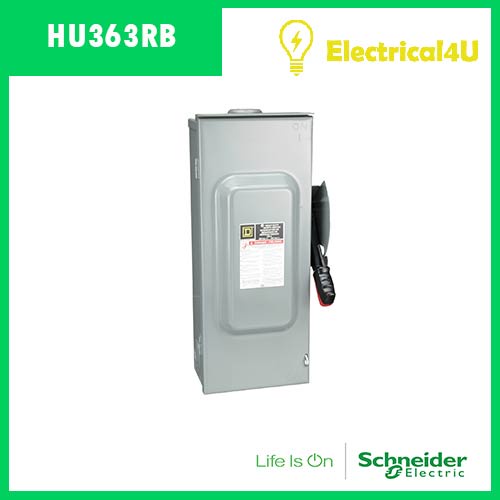 Schneider Electric HU363RB เซฟตี้ สวิตซ์ แบบไม่มีฟิวส์ใช้เป็นสะพานไฟ สำหรับใช้ภายนอกอาคาร 100A 3เฟส 