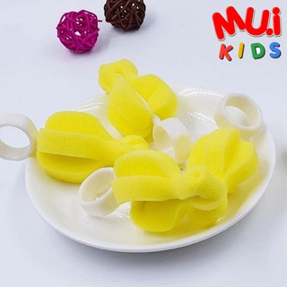 muikid (2 ชิ้น) แปรงฟองน้ำ แปรงล้างขวดนมแบบด้ามสั้น