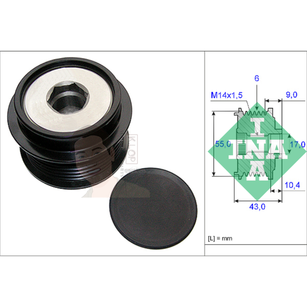 มู่เล่ย์ไดชาร์จ(INA) : ่3ZR-FAE Voxy Noah ZZR70-80, NX300 2.0 ปี 14