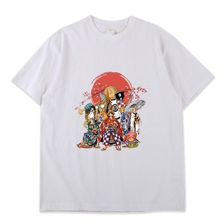 ขายดี เสื้อยืดแขนสั้น ผ้าฝ้าย ทรงหลวม พิมพ์ลายการ์ตูนอนิเมะ One Piece Roronoa Luffy Zoro แฟชั่นฤดูร้อน สไตล์ฮิปฮอป สําหร