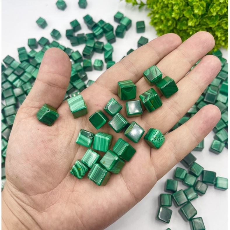 Natural Malachite Cube 10 mm x 10 mm AAA Quality รูปที่ 4