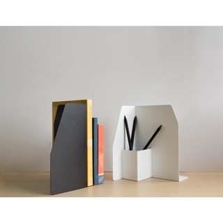 ZP Bookends ฉากเหล็กกั้นหนังสือ + ช่องเก็บของ